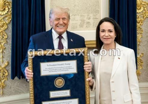 Fituesja e Çmimit Nobel për Paqen nga Venezuela ia dorëzon medaljen e saj Trumpit