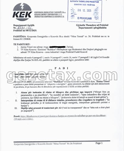 KEK-u padit Janina Ymerin e LDK-së