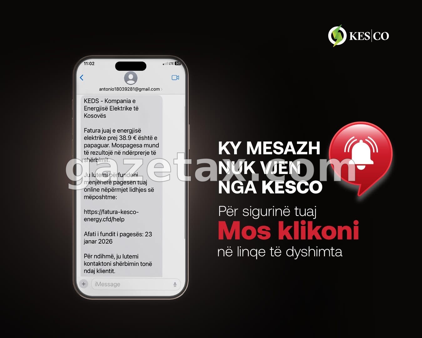 Njoftim për konsumatorët dhe mediat – Kujdes nga mesazhet mashtruese për pagesa të energjisë elektrike
